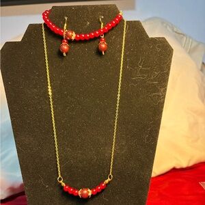 Valentine’s Day Red Handmade Jewelry Set